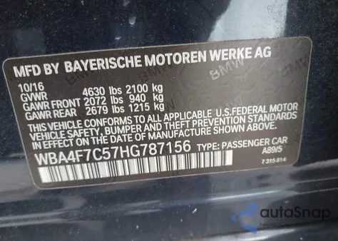 2017 BMW 430I Gran Coupe from USA, damaged, VIN WBA4F7C57HG787156